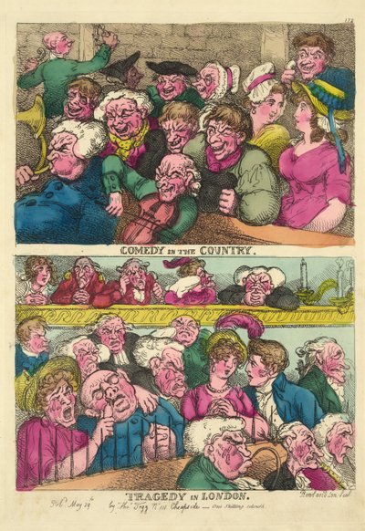Comedy in the Country, Tragedy in London, 1807 by Thomas Rowlandson